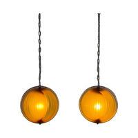 Set Of 2 Vintage "Moon" Pendant Lamps