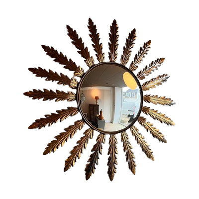 Mid Century Convex Sunburst Mirror Zonnespiegel