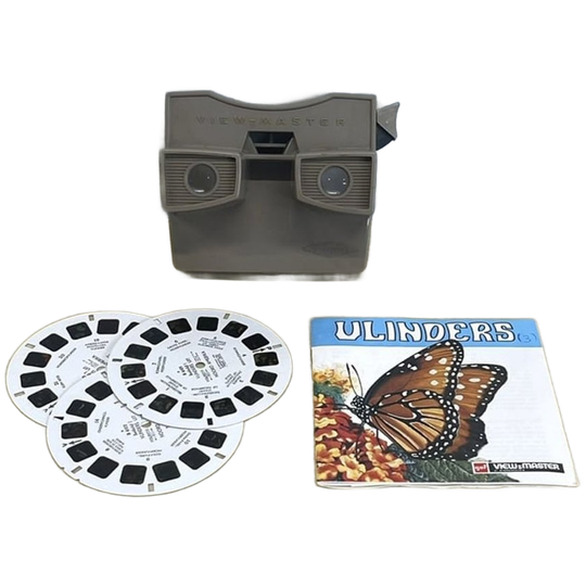 Vintage View-master & 3 Butterfly Plaatjes Vintage Retro 1
