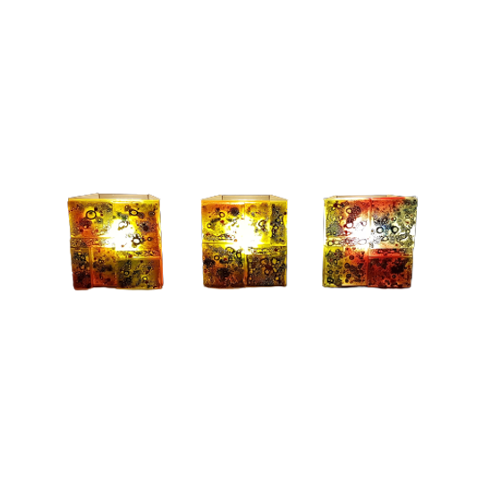 3 X Raak Coloured Glass Wall Sconces Lamps Willem Van Oyen. 1
