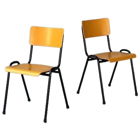 Retro Eettafelstoel Geel 1