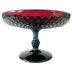 Vintage Boheems Persglas Schaal Op Voet Paars thumbnail 1