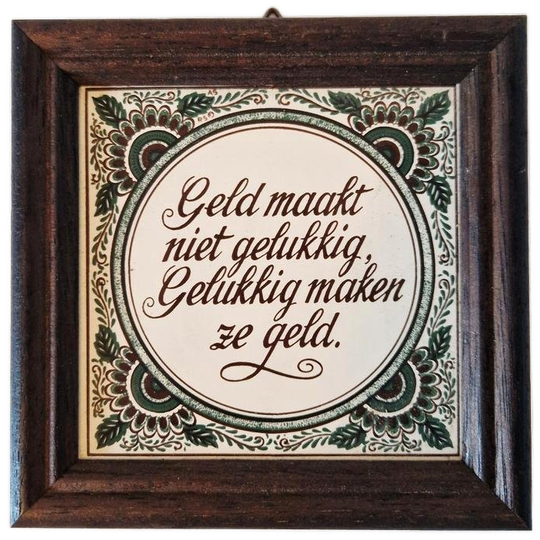 Vintage Spreuktegel In Lijst Spreuk Schilderij Mosa Keramiek 1