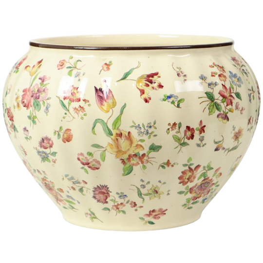 Grote Polychrome Bloempot Cache Pot Longchamp Frankrijk 36cm 1