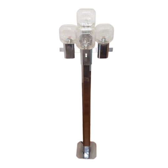 Brutalist Vloerlamp Van Cosack Leuchten In Glas En Chroom 1