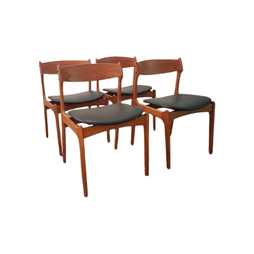 Set Van 4 Erik Buck Eetkamerstoelen Voor O.D. Møbler