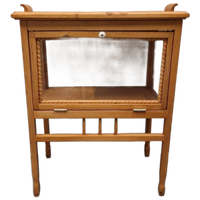 Licht Houten Antiek Theekastje Vitrine Wijntafel Kastje