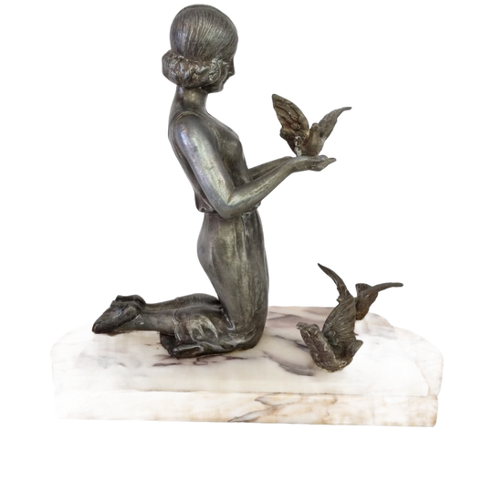 Art Deco Beeld Met Lady Diana 1