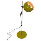 Gepo - Space Age Design / Mcm Floor Lamp - Eyeball - Yellow Base And Shade, Chrome Upright- Restored thumbnail 1