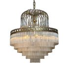 Vintage Xl Opaline Staafjes Kroonluchter Hanglamp Teardrops Murano thumbnail 1