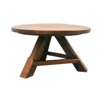 Ronde Eiken Brutalist Salontafel