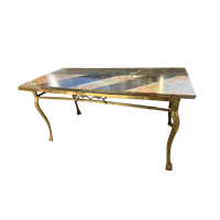 Antiek Gietijzer Marmeren Salontafel