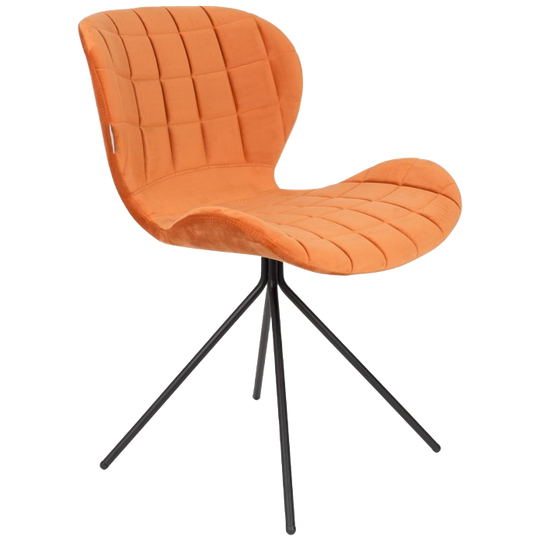 Set (2) Zuiver Omg Velvet Stoel Oranje 1