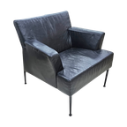 Kinnarps / Sweden /meo 357 Arm Chair / Black Leather / 1990s thumbnail 1