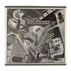 M.C. Escher Art-Punt Relativity In Barth Aluminium Lijst thumbnail 1