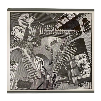 M.C. Escher Art-Punt Relativity In Barth Aluminium Lijst