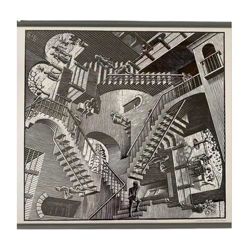M.C. Escher Art-Punt Relativity In Barth Aluminium Lijst