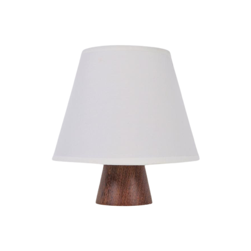 Vintage Tafellamp Wengé Hout Lamp Scandinavisch Desgin ‘60