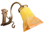Art Nouveau Bronzen Wandlamp, Jaren 1900 thumbnail 1