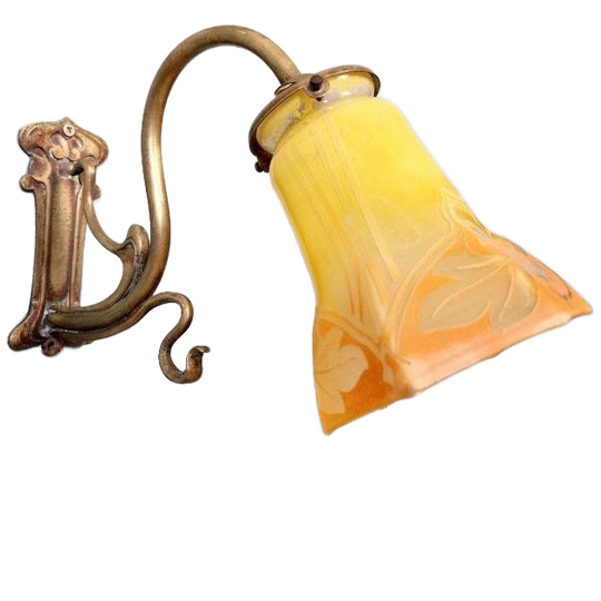 Art Nouveau Bronzen Wandlamp, Jaren 1900 1