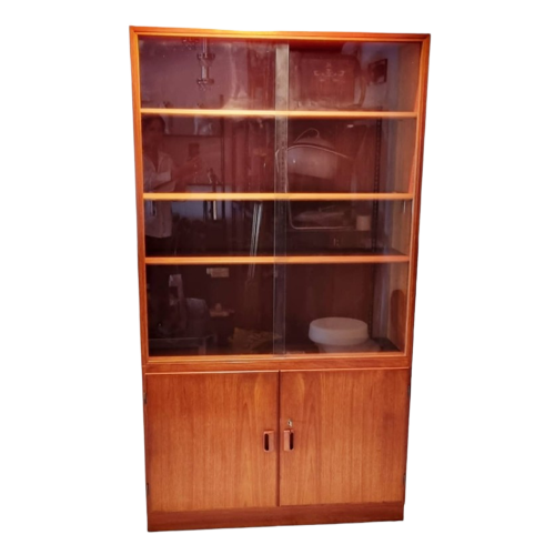 Teak Glass-Front Bookcase By Børge Mogensen For Søborg Møbler