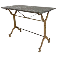 Tuintafel, Bistrotafel A. Delail Toulouse Met Marmer Blad, Jaren 20