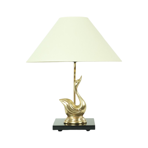 Hollywood Regency Tafellamp Regina Massive Zwaan Lamp 46Cm