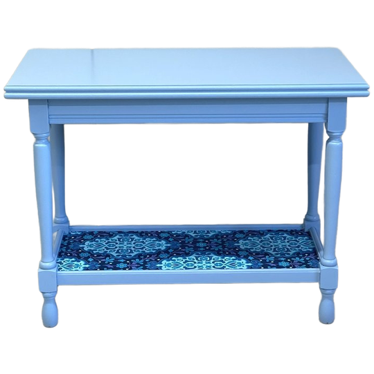 Restyle Sidetable Blauw Tafel Zweeds Vintage Behang 1