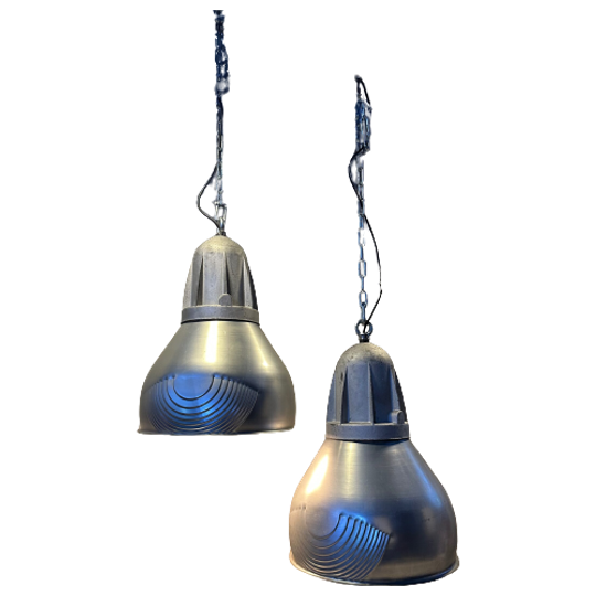 2x Vintage Hanglampen Schréder 1