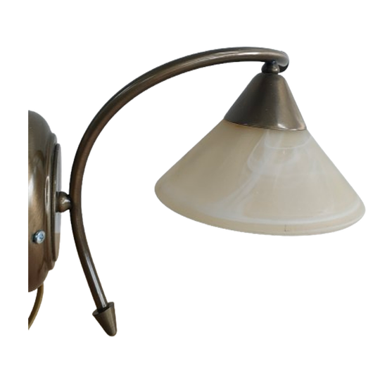 Vintage Muurlamp Massive Met Alblasten Kap 1