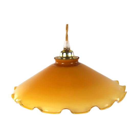 Vintage Lampenkap Opaline Geschulpt – Oker/Amber 1
