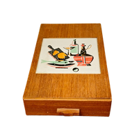 Vintage Borrelset Besteklade Kaasplank