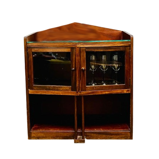 Vintage Art Deco Vitrinekast Art Deco Thee Tafeltje Kastje 1