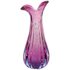 Italiaanse Vaas Bullicante Murano Glas Paars Blauw 28cm thumbnail 1