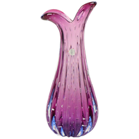 Italiaanse Vaas Bullicante Murano Glas Paars Blauw 28cm