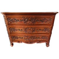 Louis Xv Franse Gebeeldhouwde Eiken Commode.