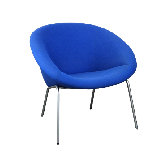 Vintage Blauwe Walter Knoll Duits Design Lounge Fauteuil Model 369 1