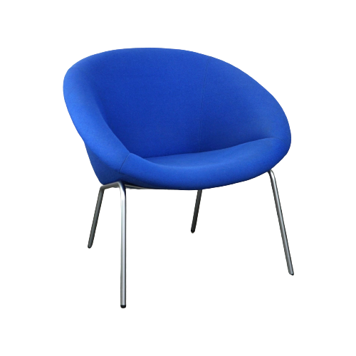 Vintage Blauwe Walter Knoll Duits Design Lounge Fauteuil Model 369