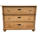 Antiek Grenen Commode / Ladenkast  91 Cm Hoog thumbnail 1