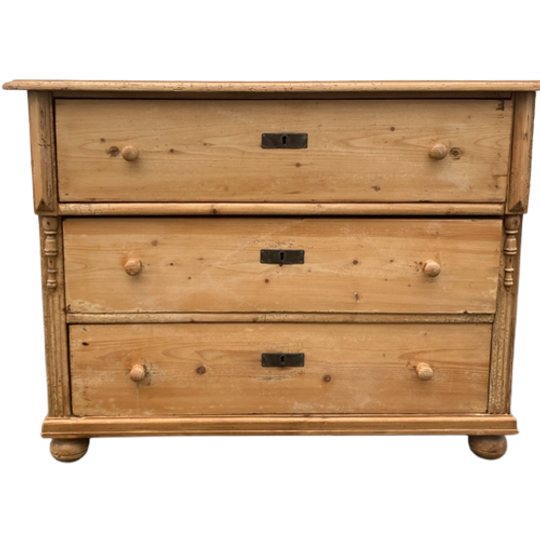 Antiek Grenen Commode / Ladenkast  91 Cm Hoog 1