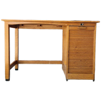 Antiek Artdeco Bureau Beuken Bureau Vintage