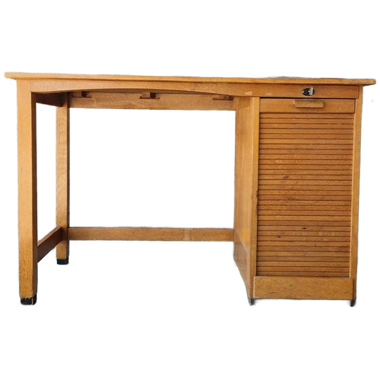 Antiek Artdeco Bureau Beuken Bureau Vintage 1