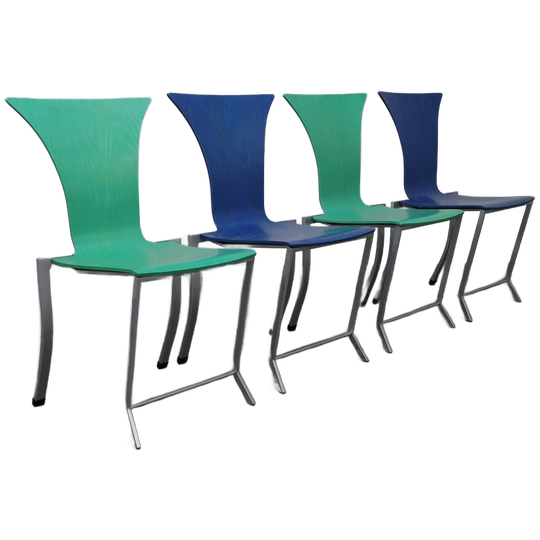 Kff – Karl Friedrich Förster Set Of 4 Postmodern Dining Chairs, 1990s 1