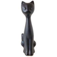 Vintage Kat Beeld Zwarte Kat Poes Beeldje
