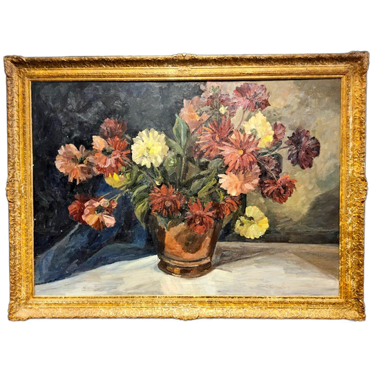 Groot Vintage Stilleven Bloemen Olieverf Schilderij  (162X120Cm) Large Flower Painting Stillife 1