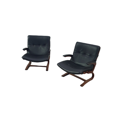 Vintage Kengu Lounge Chairs By Elsa & Nordahl Solheim For Rybo Rykken & Co