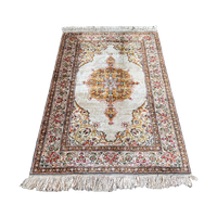 Handgeknoopt Oosters Kayseri Vloerkleed Zijde 120X181Cm Perzisch Tapijt - Grijs Beige  - Reliving