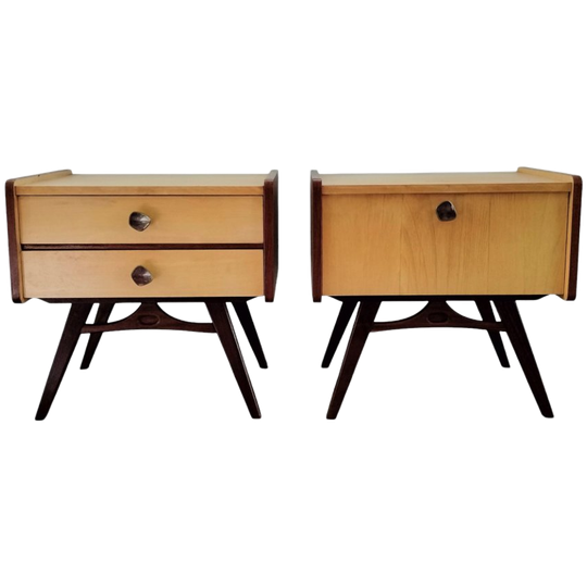 Vintage Set Van 2 Nachtkastjes, Jaren '60 1