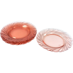 Vijf Vintage Roze Borden Glas Vereco thumbnail 1