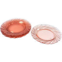 Vijf Vintage Roze Borden Glas Vereco